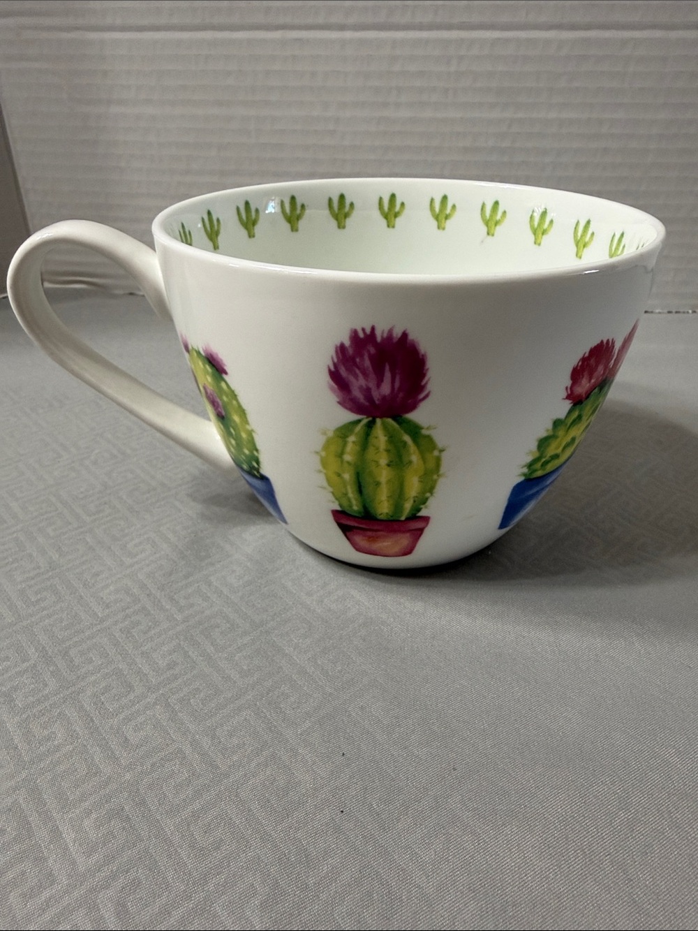 Portobello by Design Desert Cactus Pattern Bone China Oversized Mug Multicolor